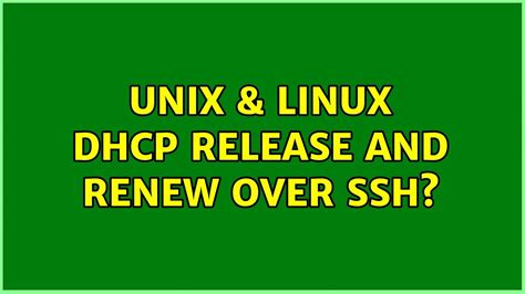 linux dhcp release renew